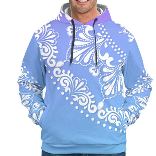 BTJC88 - Sudadera unisex con capucha y diseño de mandala, color morado
