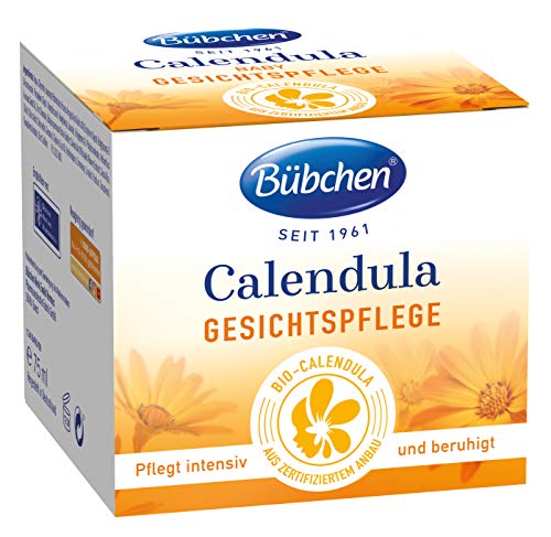 Bübchen Calendula - Cuidado facial con caléndula biológica para proteger la piel sensible del bebé, 1 unidad (1 x 75 ml)