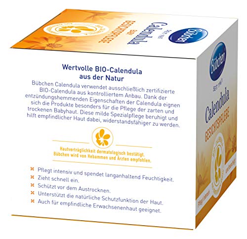 Bübchen Calendula - Cuidado facial con caléndula biológica para proteger la piel sensible del bebé, 1 unidad (1 x 75 ml)