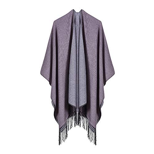 Bufanda De Otoño E Invierno Para Damas De La Calle En Europa Y América, Habitación Con Aire Acondicionado, Chal Cálido Con Flecos Monocromo De Doble Uso, Adecuado Para La Vida Diaria Y El Ocio