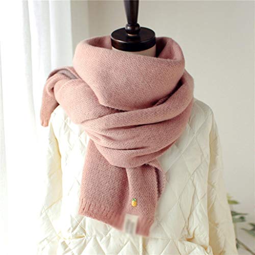 Bufanda Hebilla de uñas de piña Fresca pequeña Larga Engrosada Estudiante de Invierno Femenina Pareja Chal (Color : D)