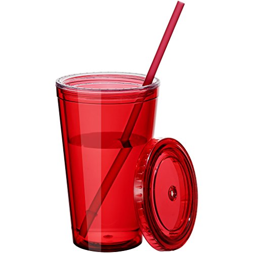 Bullet - Vaso aislante con pajita modelo Cyclone (15.5 x 10 cm) (Transparente)