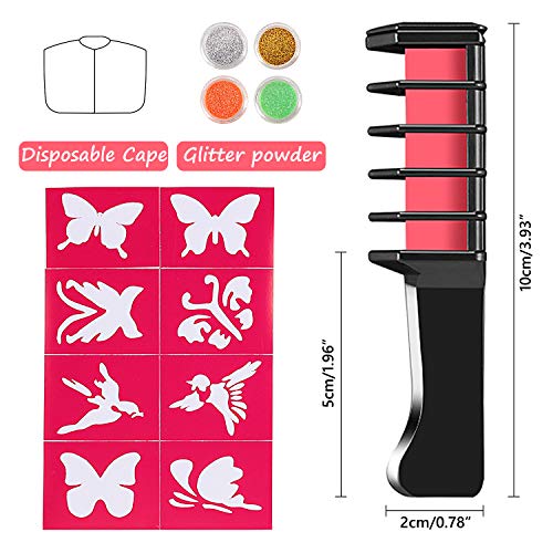 Buluri Peine de Tiza Para el Pelo, Coloración temporal Cabello, 10 Colores Tiza de Pelo, Hair Chalk Peine de tiza para el pelo, temporal, ideal para Navidad, cumpleaños, fiestas DIY Cosplay