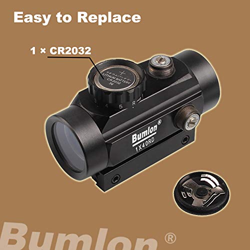 Bumlon Rojo Verde Punto de la Vista del Alcance del Rifle Reflex holográfica óptica táctico Fits Rail 11mm / 20mm con Levante la Cubierta de Lente de Arma de Airsoft