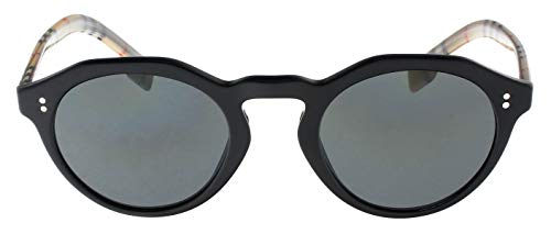 Burberry BE4280 375787 Black BE4280 Round Sunglasses Lens Category 3 Size 48mm