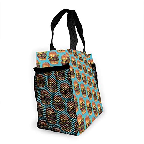 Burger - Bolso de mujer a la moda, bolsa reutilizable para la compra con luz de alta capacidad