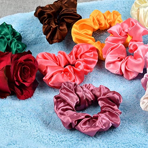 BUYGOO Scrunchies de Satén para Cabello 36 Colores Scrunchies Tela Lazos para el Cabello Gomas del Pelo Elasticas Cuerdas Scrunchie para Mujeres Niñas