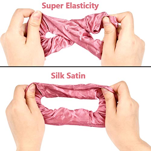BUYGOO Scrunchies de Satén para Cabello 36 Colores Scrunchies Tela Lazos para el Cabello Gomas del Pelo Elasticas Cuerdas Scrunchie para Mujeres Niñas