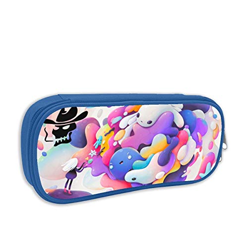 BXBX Oingo Boingo Anime Estuche de maquillaje Estudiantes duraderos Papelería fresca con doble cremallera para niños y niñas