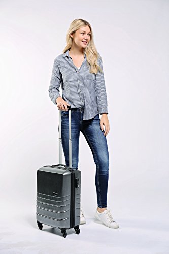 Cabin Max Toronto - Maleta de Cabina 55x40x20 con 4 Ruedas de Rotación de 360 Grados Trolley Rígido de ABS Aprobado para Thomson, Etihad, Jet2, EasyJet y Más