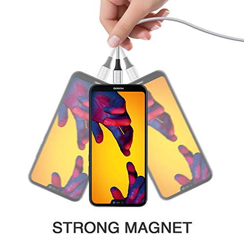 Cable USB Magnético, AVIWIS Multi Cable Magnetic de Carga Cargador Iman con Adaptador 3 en 1 Micro USB Tipo C IP Compatible con Android Galaxy, Xiaomi, Huawei, Honor, Kindle