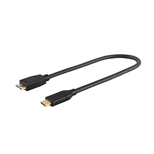 CableCreation USB 3.1 Tipo C (USB-C) para USB 3.0 Micro-B USB, Micro USB 3.1 USB-C para Apple MacBook, Chromebook Pixel y más, de 1 pie / 0,3 M en Negro