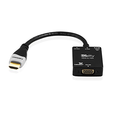 Cablesson Active HDMI a VGA - Convertidor de V?deo Cable del Adaptador con Puerto de alimentaci?n y Audio Micro USB - 1080p, para PC, Laptop, DVD, Monitor de TV, BLU-Ray, Sky HD