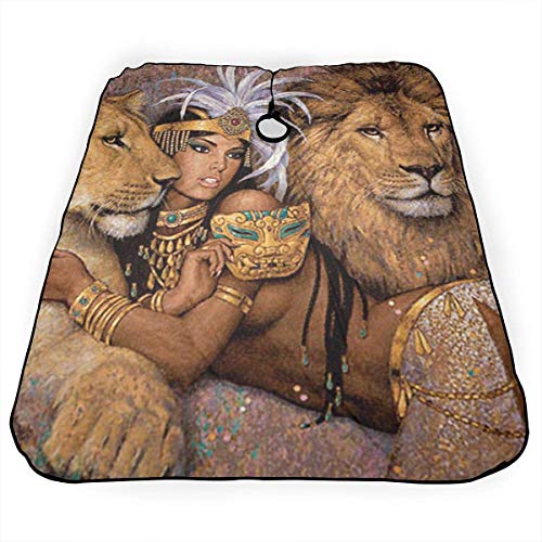 Cabo de peluquería africana hermosa mujer con león corte de pelo peluquería profesión barbería suministros babero kit para hombres y mujeres