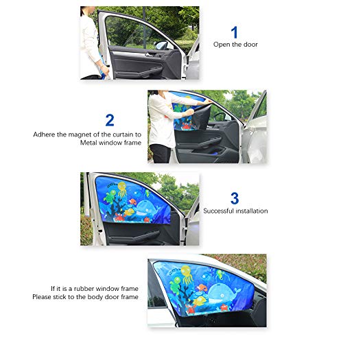 CaCaCook - Parasol magnético para Ventana Lateral de Coche, diseño de Animales