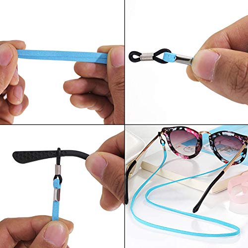 Cadena de Gafas 7 Pcs Sunglass Holder Correa, Ajustable con Seguridad en la Cuerda del cordón Retén de Las Lentes de la Cuerda para los Deportes y Actividades al Aire Libre-Kid, Hombres, Mujeres