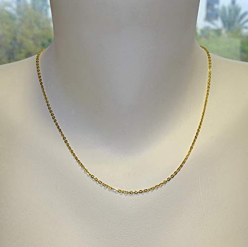 Cadena de Oro Amarillo para Mujer de 18k Modelo Forzada picada de 50cm de Larga y 2mm de Ancha. Cierre reasa.2.40gr de Oro 18k