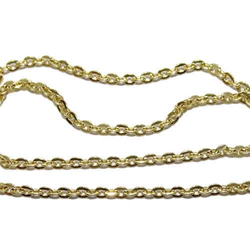 Cadena de Oro Amarillo para Mujer de 18k Modelo Forzada picada de 50cm de Larga y 2mm de Ancha. Cierre reasa.2.40gr de Oro 18k