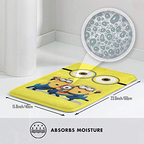 Caimizogojocrz Anime Despi-Cable Me Minions - Alfombrilla de baño antideslizante absorbente, tapa de inodoro lavable 40 x 60 cm