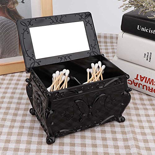 Caja de almacenamiento de maquillaje, exquisita artesanía, organizador de herramientas de maquillaje negro, amantes de la moda, principiantes de maquillaje para maquilladores profesionales,