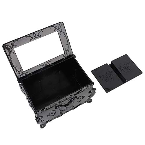 Caja de almacenamiento de maquillaje, exquisita artesanía, organizador de herramientas de maquillaje negro, amantes de la moda, principiantes de maquillaje para maquilladores profesionales,