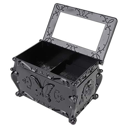 Caja de almacenamiento de maquillaje, exquisita artesanía, organizador de herramientas de maquillaje negro, amantes de la moda, principiantes de maquillaje para maquilladores profesionales,