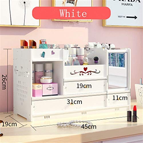 Caja de cosméticos de almacenamiento Caja de almacenamiento cosmética - Escritorio cosmética caja de almacenamiento Inicio cajón espejo del tocador de contenedores Cajas de maquillaje de la piel Cuida