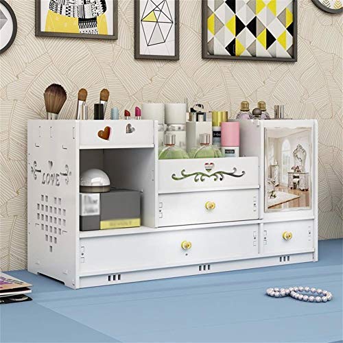 Caja de cosméticos de almacenamiento Caja de almacenamiento cosmética - Escritorio cosmética caja de almacenamiento Inicio cajón espejo del tocador de contenedores Cajas de maquillaje de la piel Cuida