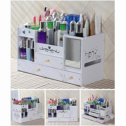 Caja de cosméticos de almacenamiento Caja de almacenamiento cosmética - Escritorio cosmética caja de almacenamiento Inicio cajón espejo del tocador de contenedores Cajas de maquillaje de la piel Cuida