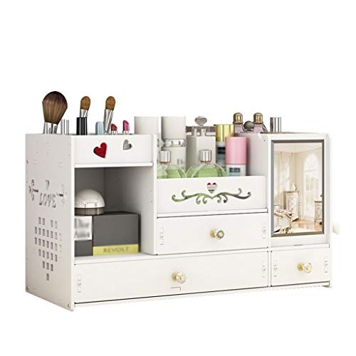 Caja de cosméticos de almacenamiento Caja de almacenamiento cosmética - Escritorio cosmética caja de almacenamiento Inicio cajón espejo del tocador de contenedores Cajas de maquillaje de la piel Cuida