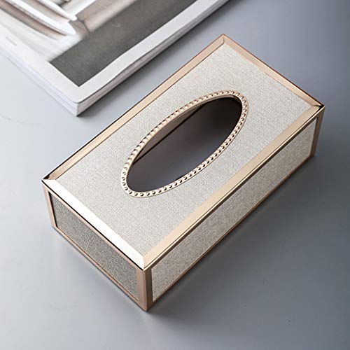 caja de pañuelos Cubierta Faciales del Automóvil Cuero De PU Material del Marco De Acero Inoxidable Soporte Sensación Exquisita De La Mano para Encimeras De Baño