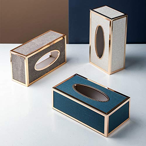 caja de pañuelos Cubierta Faciales del Automóvil Cuero De PU Material del Marco De Acero Inoxidable Soporte Sensación Exquisita De La Mano para Encimeras De Baño