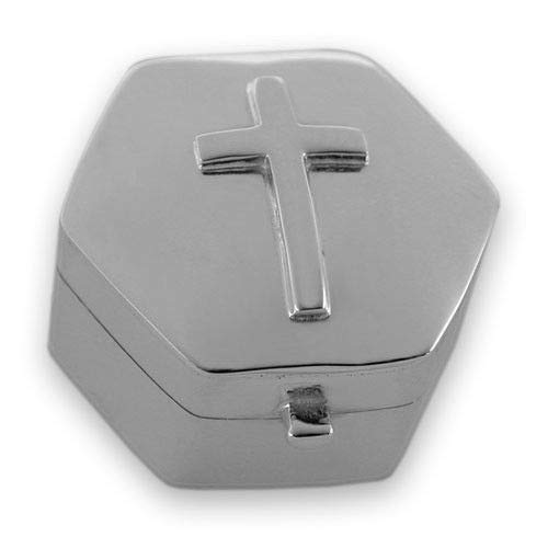 Caja de recuerdos de plata de ley con sello distintivo, regalo de bautizo