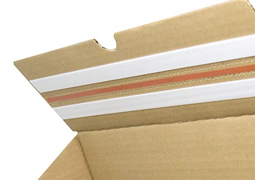 Cajeando | Pack de 10 Cajas de Cartón para Envíos (Caja Boomerang Doble Envío) | Tamaño 35 x 25 x 13 cm | Color Marrón | Permite Hacer Dos Envíos en Uno | Mudanzas | Fabricadas en España