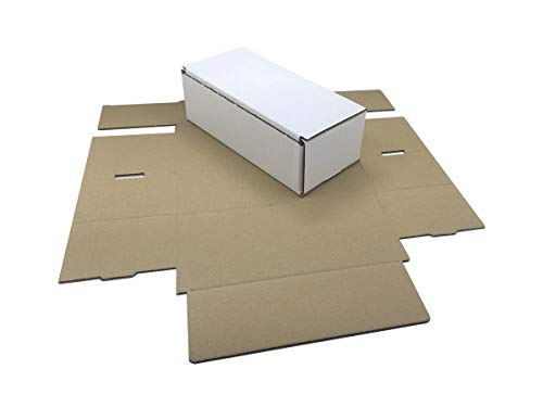 Cajeando | Pack de 100 Cajas de Cartón Automontables | Tamaño 21 x 10 x 7 cm | Canal Simple y Color Blanco | Para Mudanzas y Envíos | VARIOS PACKS | Fabricadas en España