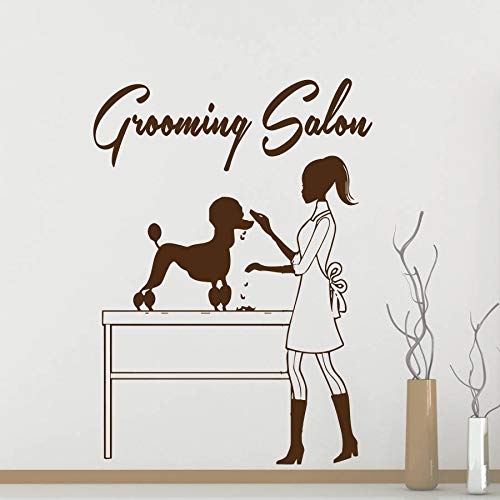 Calcomanía de pared para perro, peluquería, peluquería, pegatinas de vinilo para salón de belleza, decoración de pared interior, diseño, Mural