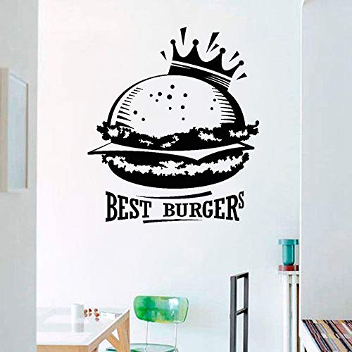 Calcomanías de vinilo para pared mejor burger crown comida rápida decoración de café pegatinas de pared hamburguesa restaurante cocina decoración accesorios