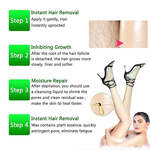 Calentador de cera calienta máquina enceradora de cera 3 en 1 roll on wax device set de depilación de cartuchos de cera con 100 piezas de papel de depilación para depilación corporal(EU)