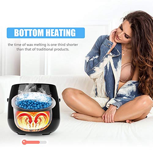 Calentador De Cera - Kit De Depilación De Cera Caliente, calentador de cera, calentador de LCD, calentador de cera 20 Palillos Aplicadores De Cera para Mujeres y Hombres (EU)