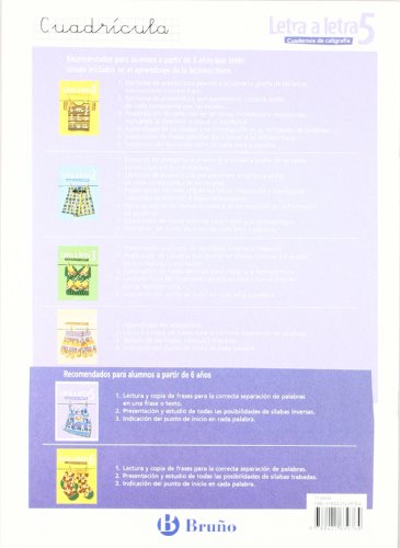 Caligrafía Letra a letra Cuadrícula 5 (Castellano - Material Complementario - Caligrafía Letra A Letra) - 9788421639764