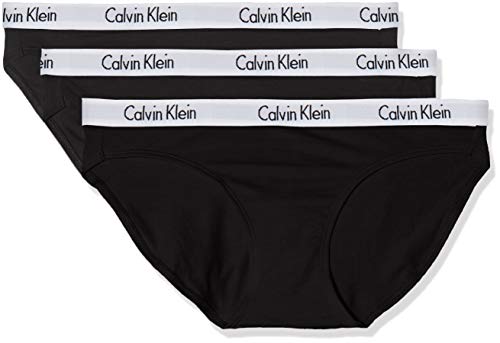 Calvin Klein 000QD3588E Braguita, Negro (Black 001), M (Pack de 3) para Mujer
