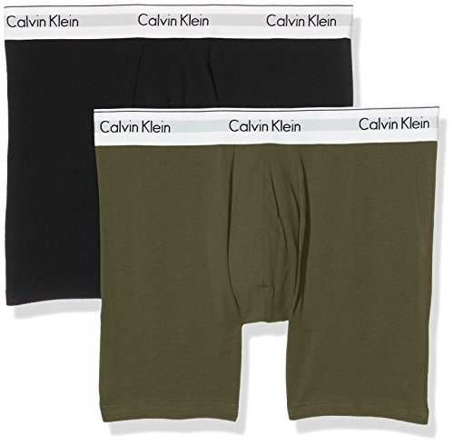 Calvin Klein 2 Pack Bóxer, Multicolor (Black/Hunter), X-Large para Hombre