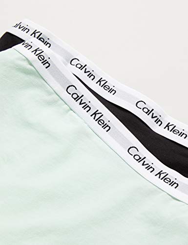 Calvin Klein 2pk Trunks Bañador, Verde (1mistyjade/1black 0ib), 8-9 años (Talla del Fabricante: 8-10) para Niños