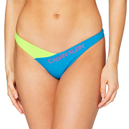 Calvin Klein Brazilian Braguita brasileña, Azul (Diva Blue CEU), (Talla del Fabricante: Large) para Mujer