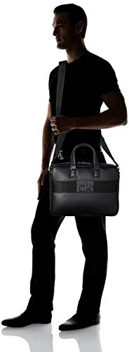Calvin Klein CK Central Laptop Bag, Maletines para Hombre, Negro, OS
