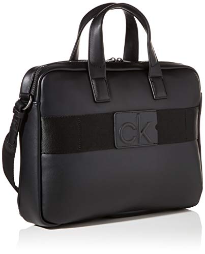 Calvin Klein CK Central Laptop Bag, Maletines para Hombre, Negro, OS
