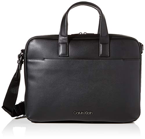 Calvin Klein CK Central Laptop Bag, Maletines para Hombre, Negro, OS