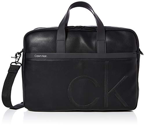 Calvin Klein CK UP 2G LAPTOP BAGHombreShoppers y bolsos de hombroNegro (Black) 10x38x37 centimeters (B x H x T)