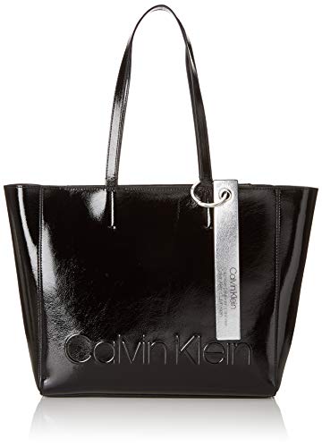 Calvin Klein - Edged Shopper S, Bolsos totes Mujer, Negro (Black), 10x28x32 cm (B x H T)