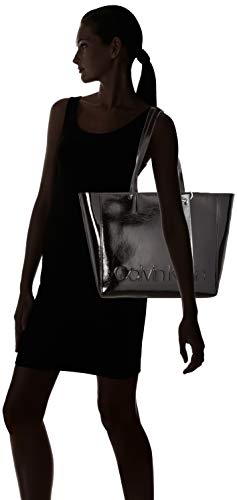 Calvin Klein - Edged Shopper S, Bolsos totes Mujer, Negro (Black), 10x28x32 cm (B x H T)